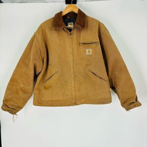 Vintage Carhartt J01 BRN Blanket Lined Detroit Jacket Brown Mens Size 48